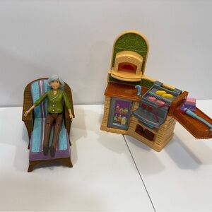 Loving Family Dollhouse Outdoor Furniture Lot Grill Pizza Oven Lawn Chair.